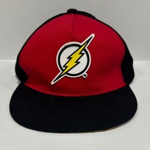 DC The Flash Red and Black Kids Hat with Lightning Bolt